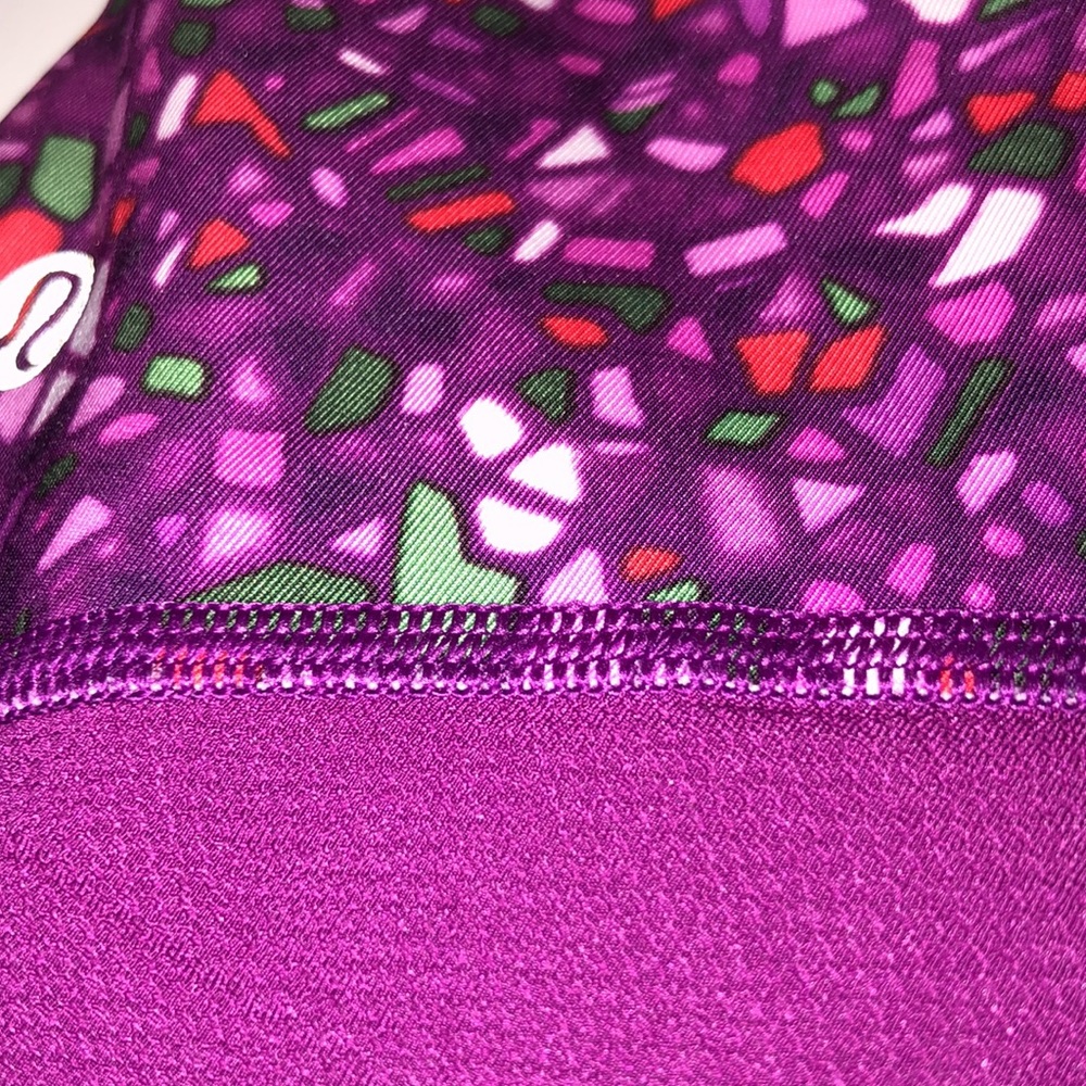 Lululemon Crop Size 10 Real Quick Crop Paradise Camo Multi Regal Plum - Picture 10 of 15